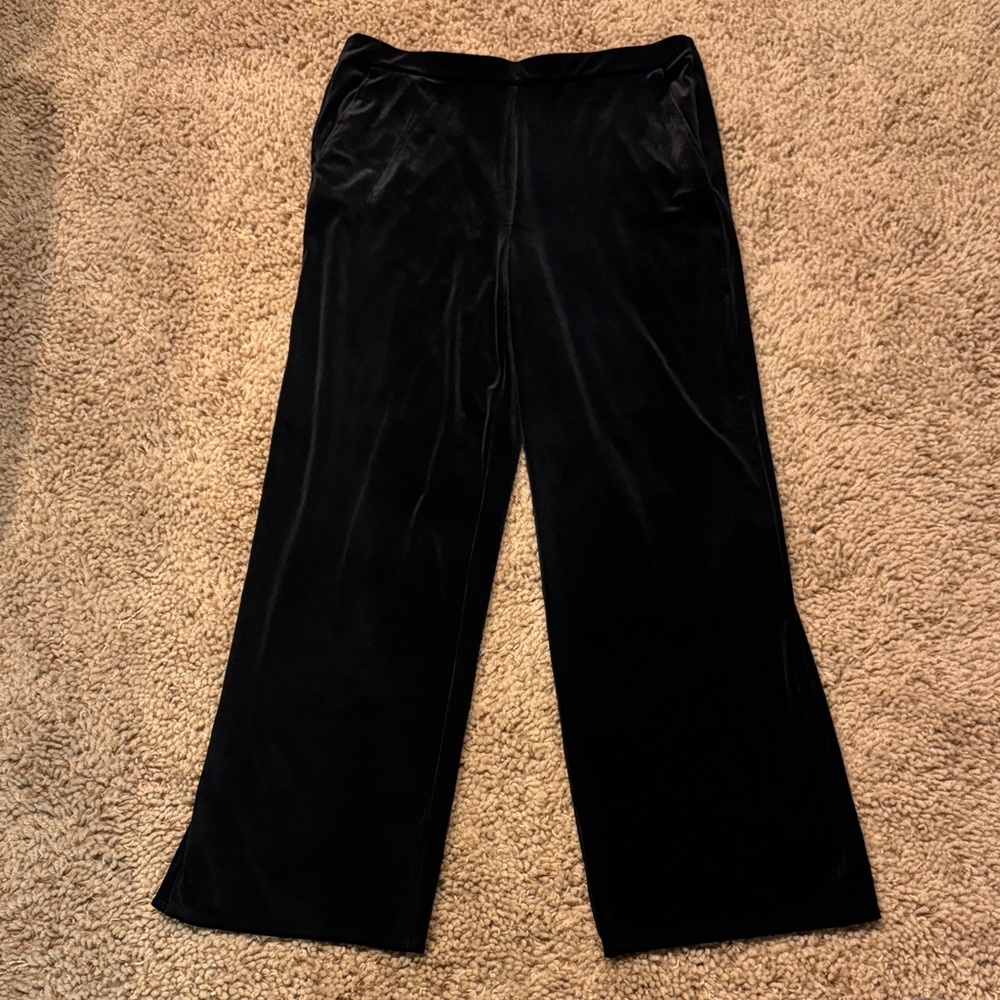 NWT J. Jill Wearever Collection Black Velvet Pants size Large Tall - Picture 3 of 16